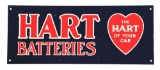 Hart Batteries Tin Rack Sign W/ Heart Graphic.
