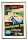 Texaco Touring Service Framed Poster W/ Car Graphic.