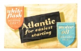 Lot Of Three: Atlantic Motor Oils Cloth Service Station Banners.