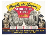 Seiberling Tires Die Cut Cardboard Store Display W/ Excellent Graphics.