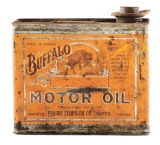 Buffalo Motor Oil Half Gallon Square Can W/ Buffalo Graphic.