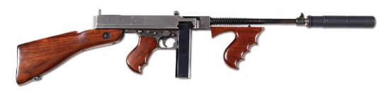 (N) AUTO ORDNANCE BRIDGEPORT 1928 THOMPSON SPECIALLY FITTED WITH CUSTOM MADE FRONT SIGHT AND KNIGHT’