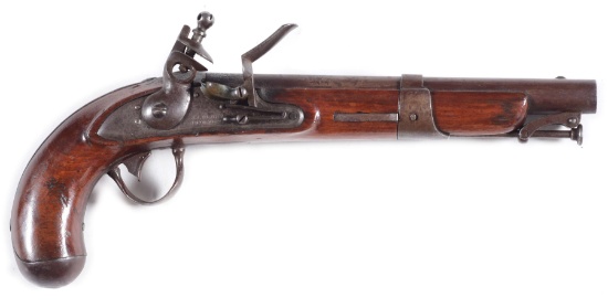 (A) 1826 FLINTLOCK MILITIA PISTOL BY J.J. HENRY.