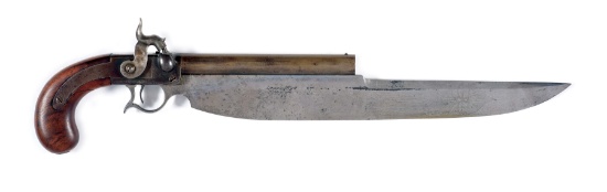 (A) VERY FINE LARGE MORIL, MOSMAN & BLAIR COMMERCIAL ELGIN CUTLASS PISTOL WITH SPLENDID AND ELABORAT