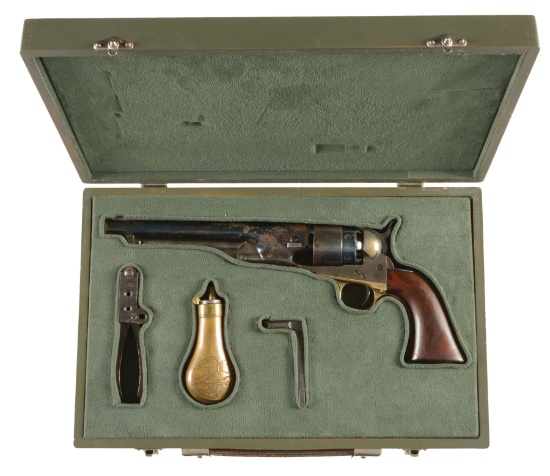 (A) RARE SILVER PLATED COLT 1860 ARMY PERCUSSION REVOLVER.