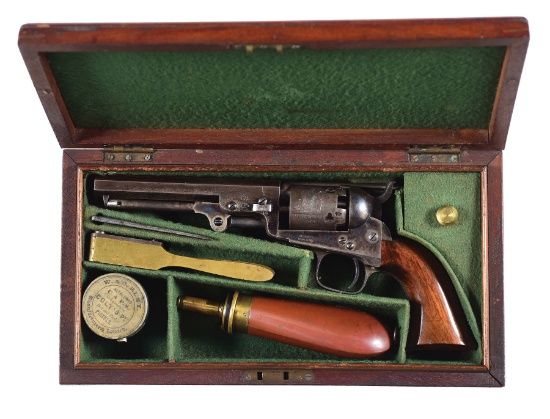 (A) LONDON CASED COLT MODEL 1849 POCKET PERCUSSION REVOLVER.