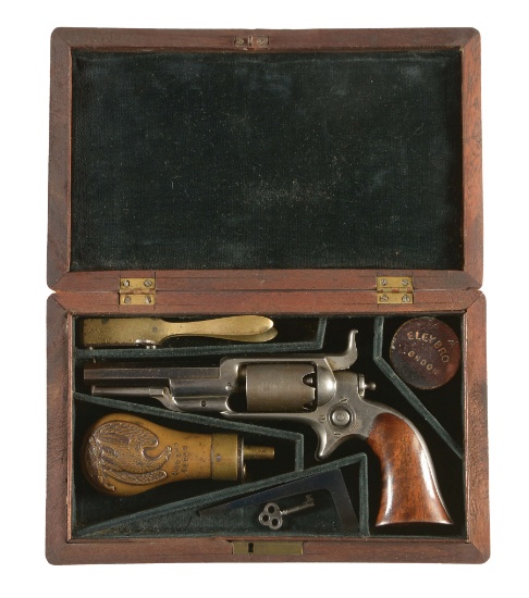 (A) CASED COLT 1855 ROOT MODEL 2 PERCUSSION REVOLVER.