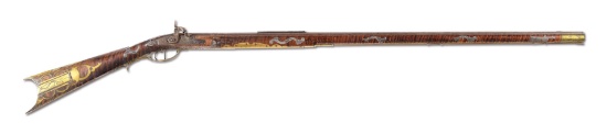 (A) FANTASTIC AND UNTOUCHED DIMINUTIVE SAMUEL STULL SIGNED PERCUSSION KENTUCKY RIFLE DATED 1850 AND