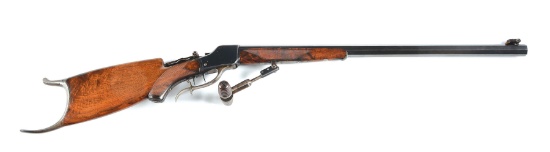 (A) WINCHESTER HI-WALL SCHUETZEN RIFLE.