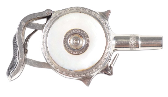 (A) FINE CHICAGO PALM SQUEEZE PISTOL.