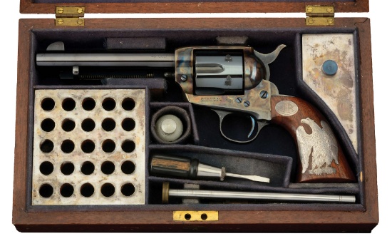 (C) EXCEPTIONAL CASED RILING BROTHERS PRESENTATION PREWAR COLT SINGLE ACTION ARMY REVOLVER.