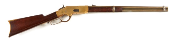 (A) RARE 1ST MODEL 1866 WINCHESTER FLATSIDE SADDLE RING CARBINE.