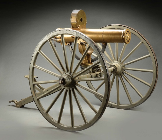 (A) EXTREMELY FINE ORIGINAL COLT MODEL 1883 GATLING GUN ON SUPERIOR ORIGINAL CONDITION STEEL FRAMED