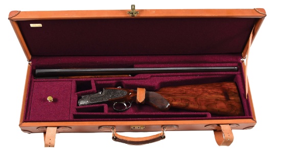 (M) IVO FABBRI "MAJESTIC" OVER-UNDER "FOREST" GAME GUN WITH 25" BARRELS, ENGRAVED BY TOMASONI WITH C