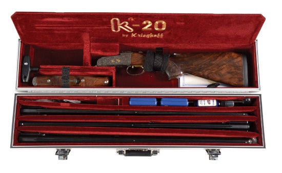 (M) KRIEGHOFF K-20 "BAVARIAN ROYAL" OVER-UNDER SHOTGUN SMALL GAUGE 3 BARREL SET WITH CASE.