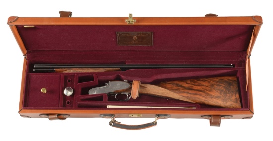 (M) ABBIATICO & SALVINELLI OVER-UNDER SHOTGUN ENGRAVED BY PEDERSOLI WITH CASE AND ACCESSORIES.