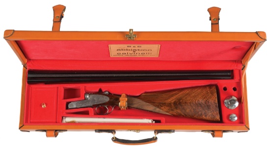 (M) STUNNING 28 BORE ABBIATICO & SALVINELLI CASED SIDE BY SIDE SHOTGUN, ENGRAVED BY PEDERSOLI.