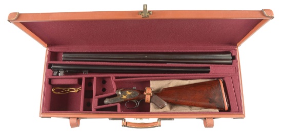 (C) JAMES PURDEY EXTRA FINISH SIDELOCK EJECTOR SINGLE TRIGGER GAME GUN WITH EXTRA BARREL AND CASE.