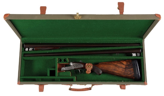 (C) CASED CHARLES BOSWELL SIDE BY SIDE 12 GAUGE SHOTGUN.