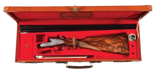 (M) .410 ABBIATICO AND SALVINELLI SLE SIDE BY SIDE SHOTGUN, ENGRAVED BY PEDERSOLI, CASED, AND PICTUR