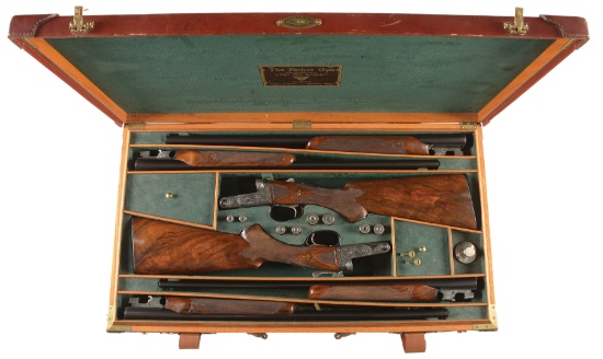 (C) WORLD FAMOUS J.C. GREEN 2 GUN SET OF PARKER "BHE" GRADE SHOTGUNS. THE MOST COMPLEX SET OF GUNS P