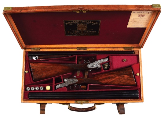 (C) PAIR OF "GOLDEN AGE" HOLLAND & HOLLAND "ROYAL BREVIS" SIDELOCK EJECTOR DOUBLE TRIGGER SELF-OPENI