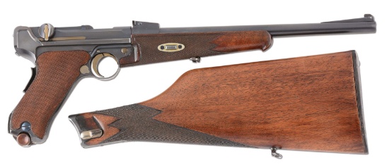 (C) DWM 1902 LUGER CARBINE SEMI-AUTOMATIC PISTOL.