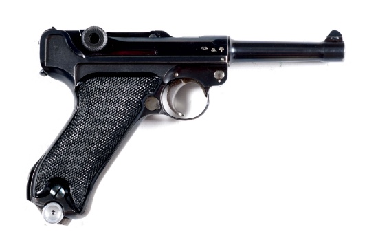 (C) 1942 KRIEGHOFF LUGER SEMI-AUTOMATIC PISTOL.