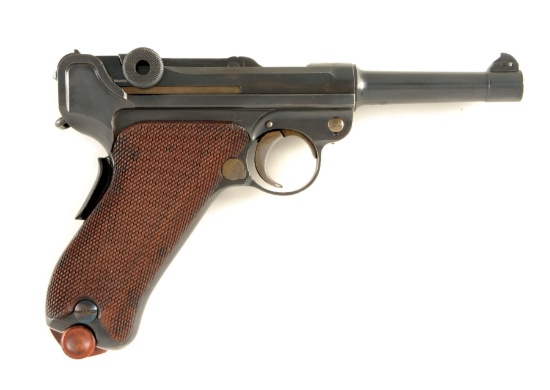 (C) 1920 SWISS COMMERCIAL LUGER SEMI-AUTOMATIC PISTOL.
