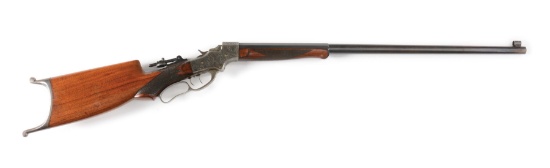 (C) STEVENS 44 ACTION MODEL 49 SCHUETZEN SINGLE SHOT RIFLE.