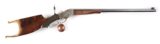 (C) STEVENS POPE NO. 52-44-1/2 SINGLE SHOT SCHUETZEN RIFLE.
