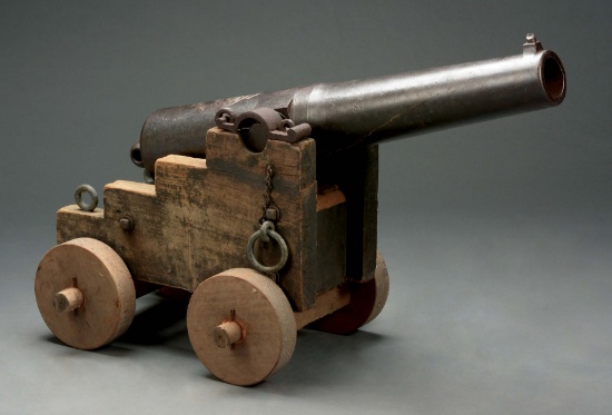 (A) A RARE ISLAMIC 7 POUND RIFLED CANNON BEARING THE ROYAL ARMS OF AFGHANISTAN AND FARSI INSCRIPTION