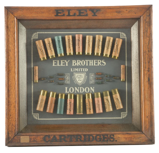 FINE CIRCA 1910 ELEY CARTRIDGE & SHOTSHELL STORE DISPLAY BOARD.
