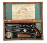(A) CASED BRITISH PROOFED COLT MODEL 1862 POCKET POLICE SINGLE ACTION REVOLVER.