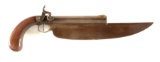 (A) RARE VERY LARGE SINGLE SHOT PERCUSSION CUTLASS PISTOL BY C.B. ALLEN.
