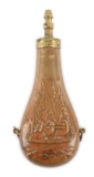 MARTIALLY MARKED COLT FIRST MODEL DRAGOON POWDER FLASK.