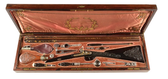 (A) TRULY SUPERB QUALITY, BEAUTIFULLY RELIEF GOLD INLAID AND ENGRAVED PERCUSSION SHOTGUN BY KOEZI