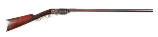 (A) UNUSUAL UNMARKED CIRCA 1840'S HAMMERLESS REVOLVING RIFLE.