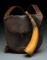 Philadelphia Found Leather Hunting Pouch with Powder Horn.