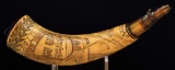 Well-Documented Engraved New York Fort George Powder Horn of Phillip Ulmer, Dated 1776.