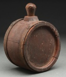 Early, As Found, Painted Rum Banded Wooden Flask