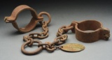 Georgia Marked Slave Shackles Dated 1844.