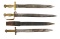 LOT OF 3: ARTILLERY SWORDS AND US 1841 NAVY CUTLASS.