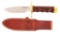 SPECIAL ORDER RANDALL COMBAT COMPANION KNIFE WITH IRONWOOD HANDLE AND SHEATH.