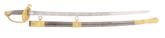 U.S. 1850 STAFF AND FIELD OFFICER'S SWORD WITH SCABBARD.