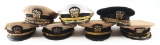 LOT OF 7: US NAVY OFFICER'S CAPS.