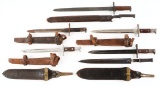 LOT OF 7: 5 KRAG BAYONETS AND 2 MODEL 1904 HOSPITAL CORPS SCABBARDS.