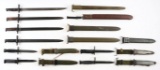 LOT OF NINE: EIGHT U.S. BAYONETS AND ONE EXTRA SCABBARD.
