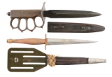 LOT OF TWO: U.S. MODEL 1918 LF&C TRENCH KNIFE AND OSS DAGGER.