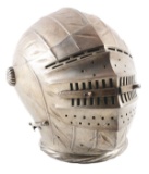 A FINE CLOSED HELMET IN THE STYLE OF 1540, WITH FINELY FLUTED ONE PIECE SKULL, FINELY FORGED AND PIE